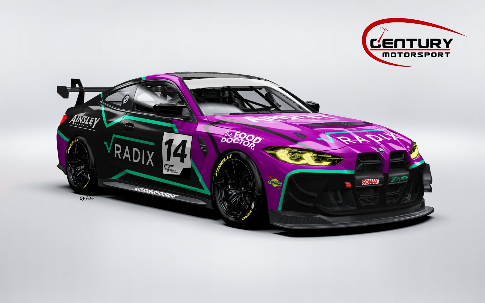 Century Motorsport have revealed their new look 'Harriot's Chariot' along with the four drivers who will contest the new BMW M4 GT4's inaugural British GT Campaign.
