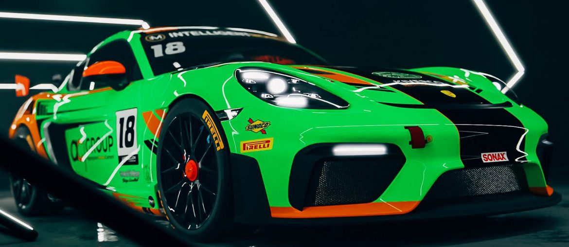 The Porsche 708 Cayman GT4 Clubsport RS which Team Parker Racing will run in the GT4 class of British GT in 2023