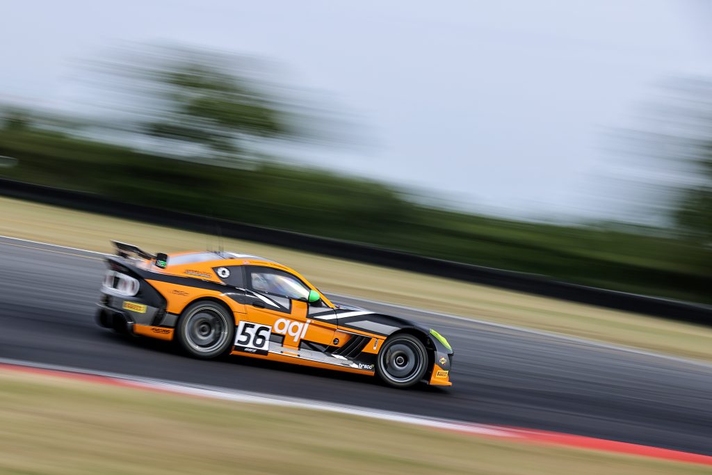 The Raceway Motorsport Ginetta of Freddie Tomlinson which took pole for the first race at Snetterton. 