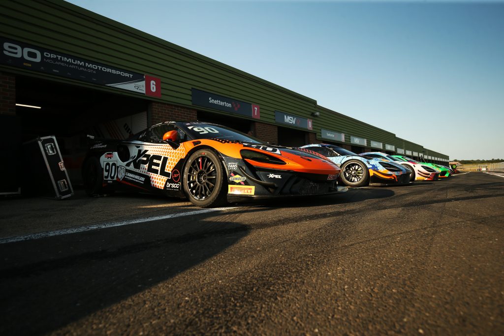 Optimum Motorsport's Charles Clark put his McLaren Artura GT4 on pole for the final sprint race of the season at Snetterton. 