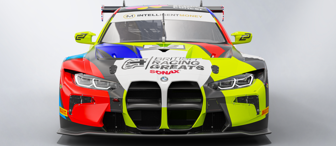 Carl Cavers and Lewis Plato's BMW M4 GT3 for the 2023 season.