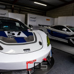 The McLaren 570S GT4 of Chris Wesemael (GBR) and Guss Bowers (GBR) run by HHC Motorsport and the sister #58 machine on the Snetterton 300 Circuit during Media Day ahead of the 2020 Intelligent Money British GT Championship season.