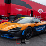 The McLaren 720S safety car in the paddock on the Snetterton 300 Circuit during Media Day ahead of the 2020 Intelligent Money British GT Championship season.