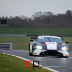 The Aston Martin V8 Vantage AMR GT3 of Andrew Howard (GBR) and Ross Gunn (GBR) run by Beechdean AMR at pit out on the Snetterton 300 Circuit during Media Day ahead of the 2020 Intelligent Money British GT Championship season.