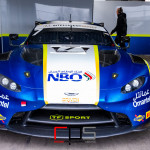The Aston Martin V8 Vantage AMR GT3 of Ahmad Al Harthy (OMN) and defending champion Jonny Adam (GBR) from TF Sport in the garage on the Snetterton 300 Circuit during Media Day ahead of the 2020 Intelligent Money British GT Championship season.