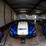 The Aston Martin V8 Vantage AMR GT3 of Ahmad Al Harthy (OMN) and defending champion Jonny Adam (GBR) from TF Sport in the garage on the Snetterton 300 Circuit during Media Day ahead of the 2020 Intelligent Money British GT Championship season.